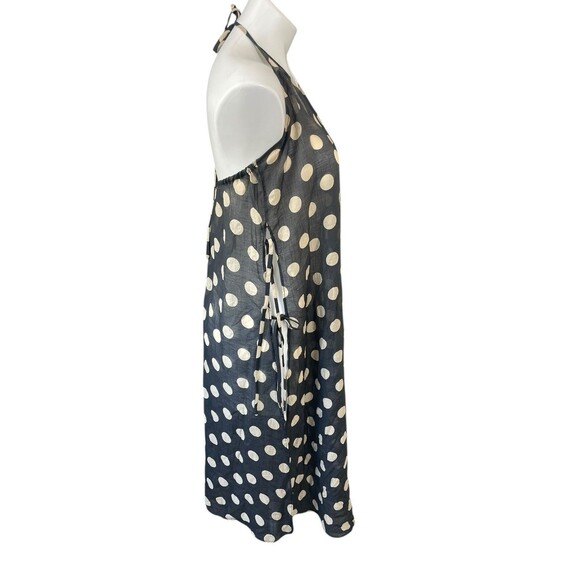 J.CREW Crinkle side-tie dress in dot print Women’s  Size M Halter Sheer Vacation - Picture 5 of 11